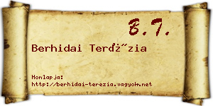 Berhidai Terézia névjegykártya